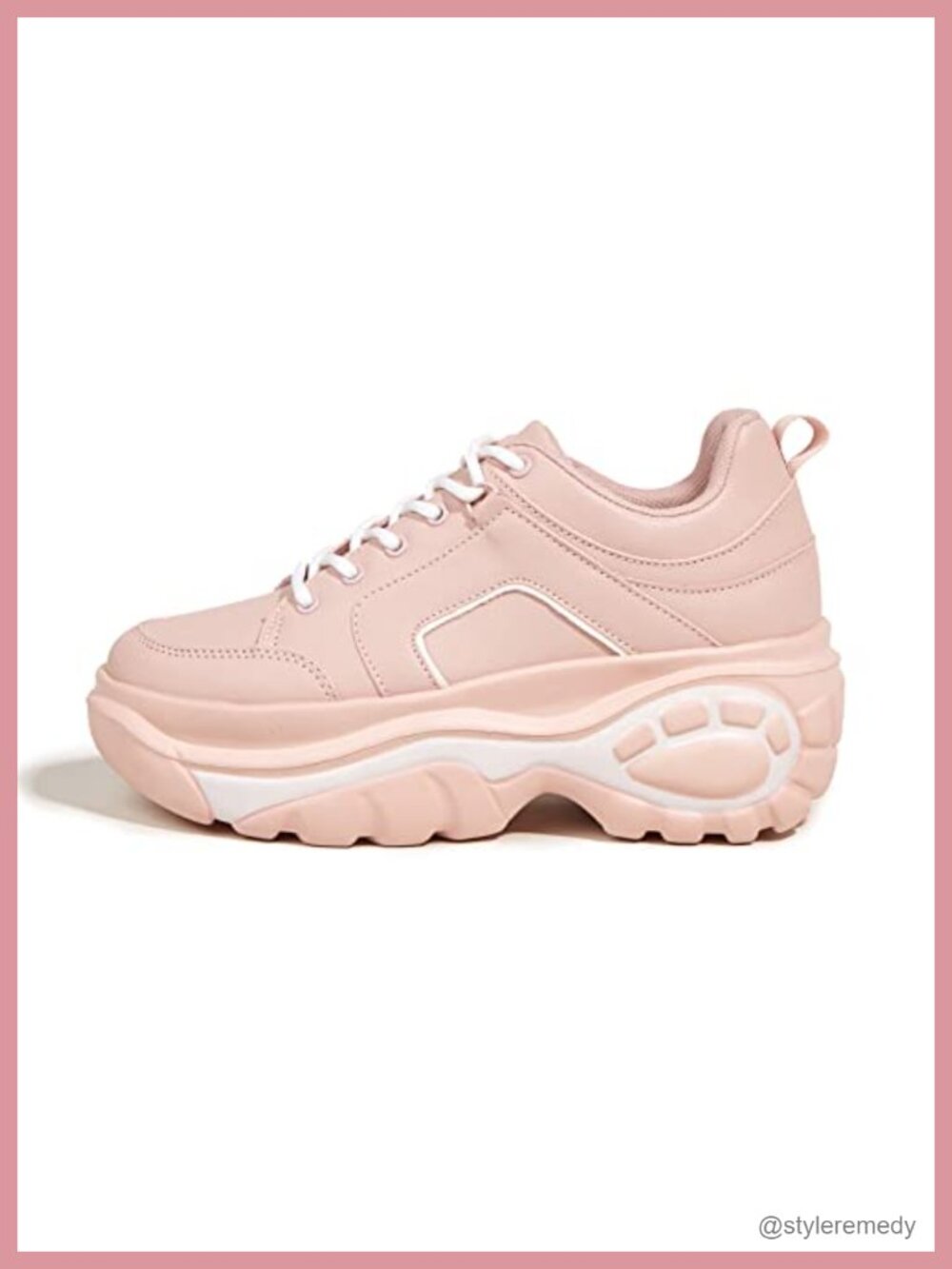 Women Chunky Platform Dad Sneakers Lace-Up Comfortable Walking Shoes PU/PVC
